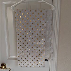 White and Gold Polka Dot Scarf